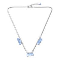 cadena de plata 925 autentica con circonita azul
