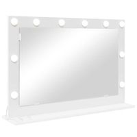 espejo de tocador 80 x 15 x 18 cm cristal y madera estructurada vidaxl