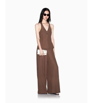 A|X Armani Exchange para mujer. XW001941AF21529U6136 Mono Capas marrón (XS), Casual, Poliéster, Sin mangas / Tirantes