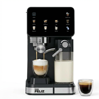 don feliz cafetera espresso semiautomatica 20 bar 1350w con pantalla lcd deposito de leche 500ml compatible nespresso cafe frio y caliente freddo espresso cappuccino americano deposito agua