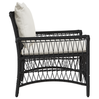 sillon jardin con cojines negro 60x70x78 cm ratan cfw272814