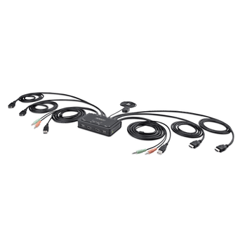 2-Port Dual-Monitor Cable KVM Switch