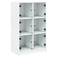 aparador alto con puertas madera ingenieria blanco 68x37x109 cm