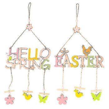Percha De Madera Para Pascua, 2 Unidades, Decoración De Pascua, Adorno De Letras De Pascua, Decoración De Pascua