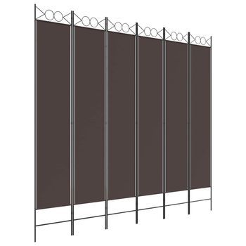 Biombo Divisor De 6 Paneles De Tela Marrón 240x220 Cm Vidaxl
