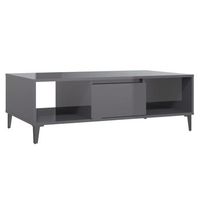 mesa de centro con compartimento con puerta diseno moderno y contemporaneo 1035 x 60 x 35 cm madera de ingenieria gris brillante dec039214