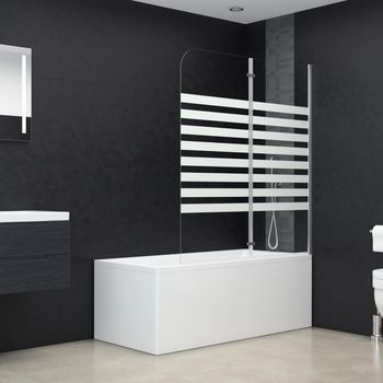 Mampara De Ducha De Vidrio Templado A Rayas 120x140 Cm Cfw53011
