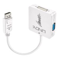 adaptador de cable de video lindy displayport a dvi-d  vga  hdmi 4k