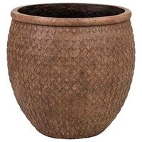 macetero de fibra de vidrio marron rojizo 33x33x33cm