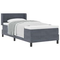 cama individual  cama para adulto  cama tipo box spring manual gris oscuro 200 x 100 cm terciopelo
