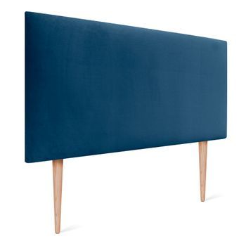 Dhome Cabecero De Terciopelo Liso 110x115 Con Patas Camas 105 - Azul