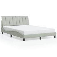 estructura de cama sin colchon hanko terciopelo gris claro 120x200 cm vidaxl