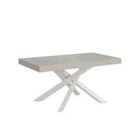 mesa extensible volantis cashmere 160420x90 cm con patas blancas