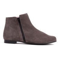 botin plano serraje gris