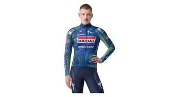Camiseta de manga larga castelli mid weight 2 soudal quickstep azul para hombre