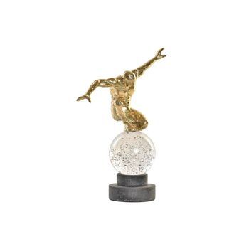 Figura Decorativa Dkd Home Decor Cristal Dorado Resina Hombre (28 X 12 X 38 Cm)
