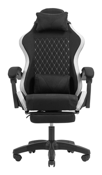 SILLA GAMER MARS GAMING MGCXFGRBL NEGRA Y BLANCA RECLINABLE REPOSABRAZO AJUSTABLE REPOSAPIES COJINES
