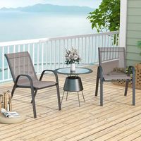 juego de 2 sillas apilables de jardin comedor tejido transpirable estructura resistente para exterior patio playa 55 x 67 x 83 cm gris