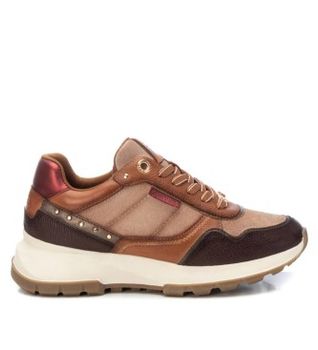 Carmela para mujer. 16182701-CAMEL Zapatillas de Piel 161827 marrón (39), Plano, 1 a 3cm, Cordones, Casual
