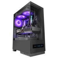 mars gaming mc-pulsar caja gaming atx pantalla lcd doble cristal templado frontal y lateral negro