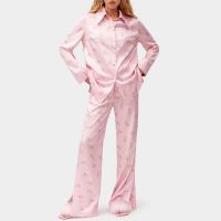sleeper blossom floral-print satin lounge trousers - s