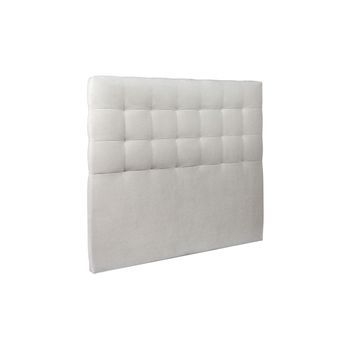 Cabecero Acolchado De 135 Cm - Tela De Terciopelo Gris Claro