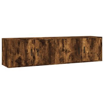 Muebles Para Tv De Pared 2 Uds Roble Ahumado 80x34,5x40 Cm Vidaxl