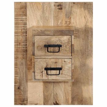 Mesita De Noche，mesilla De Noche Madera Maciza De Mango 60x32x80 Cm