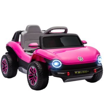 AIYAPLAY Coche Eléctrico Rosa para Niños de +3 Años Volkswagen E-Buggy 12V con Mando a Distancia Ruedas 98x56,5x47 cm Rosa   Aosom España