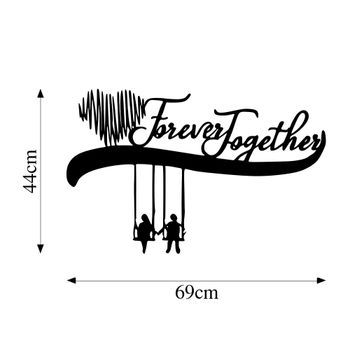 Decoración Pared De Metal Forever Together Negro 69x44 Cm