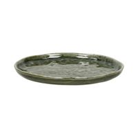 plato de gres verde oscuro