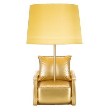 Lámpara De Mesa Sillón De Resina Dorada Ø 26x46 Cm