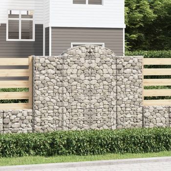 Cestas De Gaviones 2 Piezas | Gavión Para Piedras | Gavión Decorativo Forma De Arco Hierro 200x50x160/180 Cm Cfw907880
