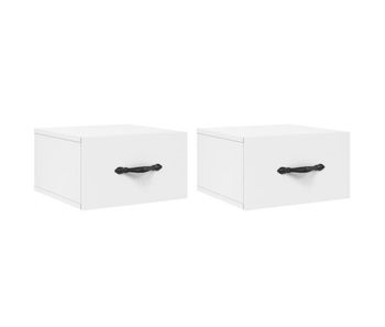 Vidaxl mesitas de noche de pared 2 uds blanco 35x35x20 cm