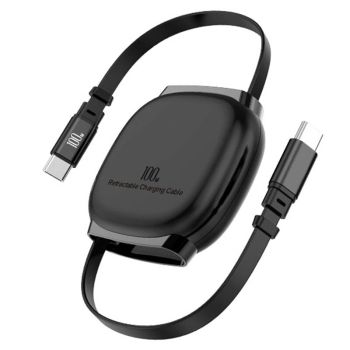 PD100W Cable retráctil Type-C a Type-C PD Carga rápida Transmisión de datos Línea de núcleo de cobre 35 cm-100 cm Longit