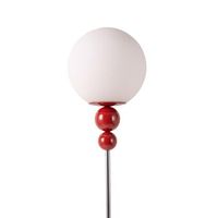 lampara de pie multibola metal rojo vino con esfera blanca opaca r diseno moderno casquillo e27