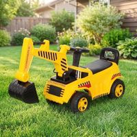 excavadora correpasillos con casco de seguridad amarillo aiyaplay