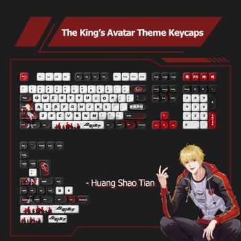 Akko-Juego de teclas con tema de Avatar del rey, perfil MOA, sublimación de tinte PBT, teclas de personajes de Anime de 137 teclas para teclado mecánico