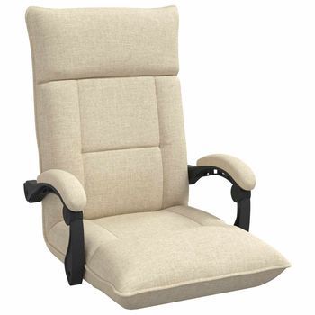 Sillón Ajustable Crema Tela Vidaxl