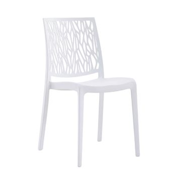 Conjunto de 6 sillas de resina para interior o exterior blancas