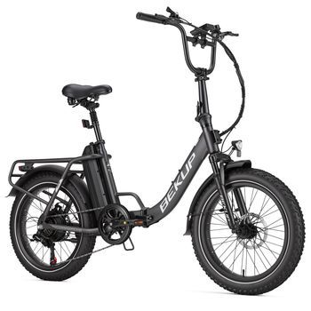Bicicleta Eléctrica Plegable Bekup S3, Neumáticos Anchos De 20 Pulgadas, 48 ​​v 15 Ah, Gris
