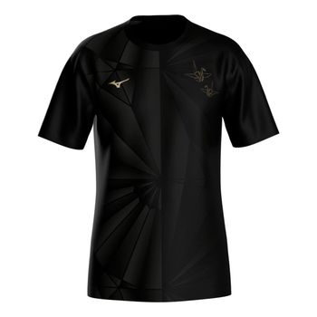 Mizuno Active DryAeroFlow Graphic  Camiseta de running Hombres - negro, dorado