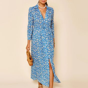 Rixo Franchi Floral-Print Cotton-Voile Dress - UK 12