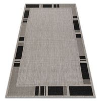 alfombra de cuerda sisal floorlux 20195 plateado  negro 140x200 cm