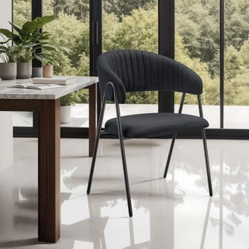 6 sillas de comedor de tejido acolchado 60 x 58 x 85 cm negro