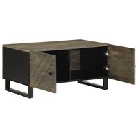mesa de centro 80x50x40 cm madera tratada metal - negro