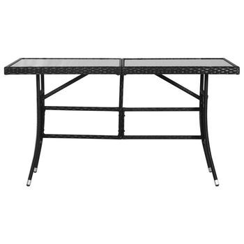 Mesa De Jardín | Mesa De Exterior 140x80x74 Cm Ratán Sintético Negro