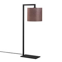 lampara de mesa profil-4691 negro marron metal tela 27x20x65 cm