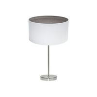 sobremesa tatiana 1xe27 niquelblanco-madera gris 63x30x30 cm