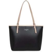 lancaster bolsa bolso tote hombro con cremallera m smooth negro - nude claro para mujer